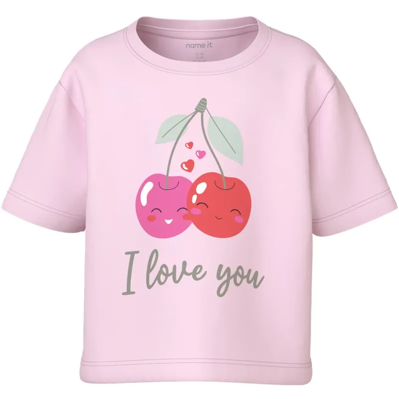 Name It Cradle Pink Cherry Love Nmfvilinse Ss Nreg Kort Topp Nyhet