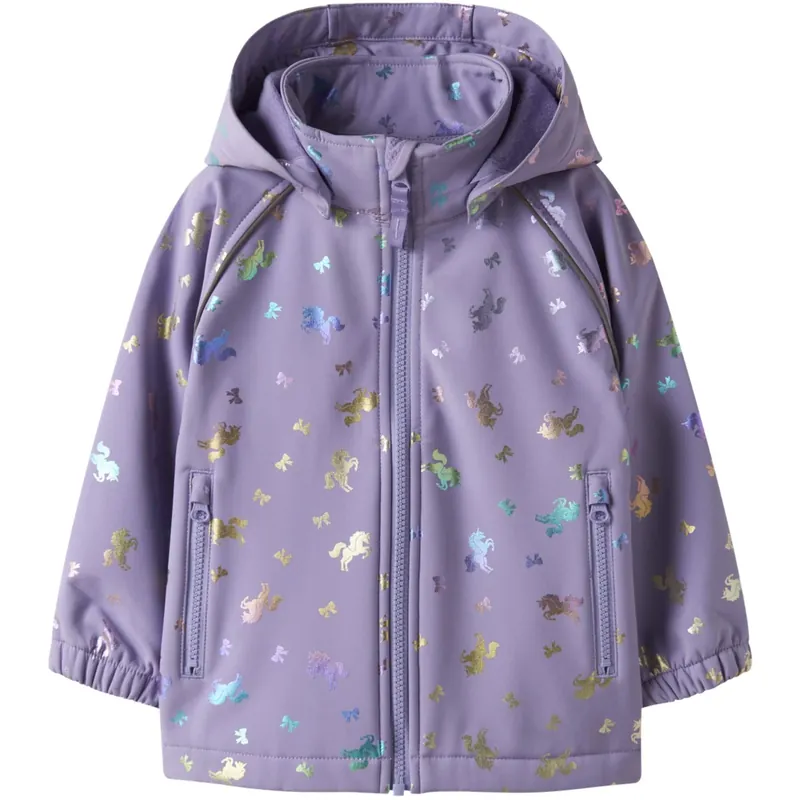 Beställ idag Name It Sunlit Allium Bow Nmfalfa08 Softshell Jacka Foil Aop Fo