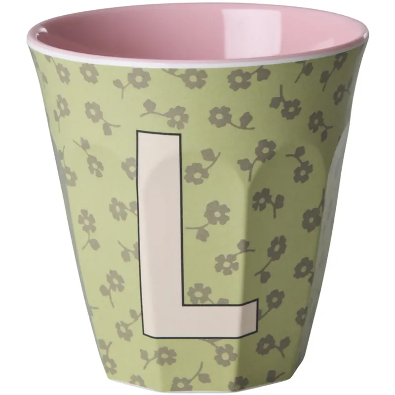 I lager Rice Flowers Medium Melamin Kopp Med The Letter L