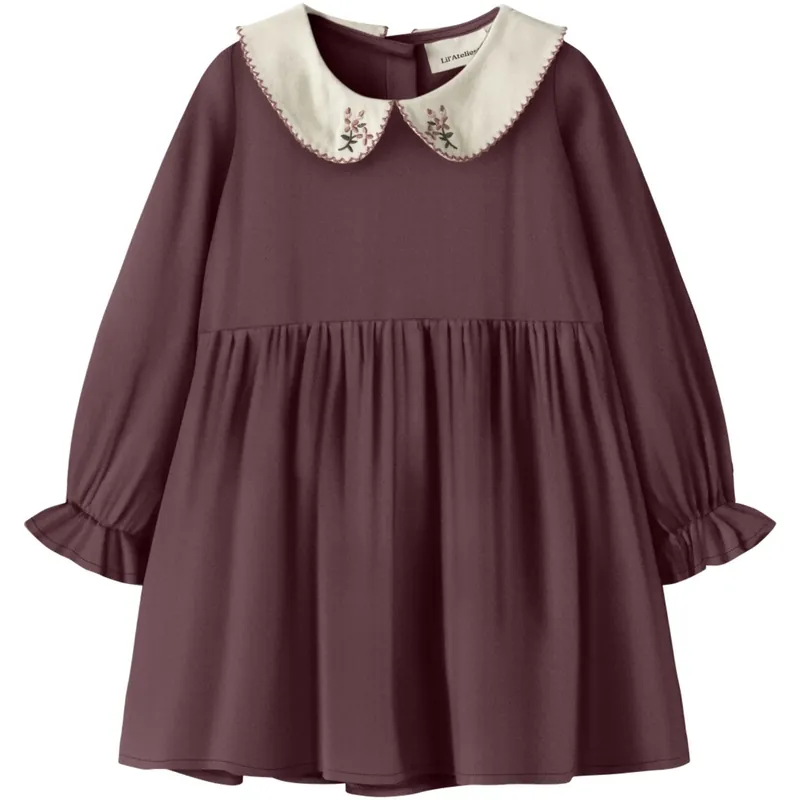 Lil‘Atelier Catawba Grape Nmfrebel Ls Klänning Solid Lil Beställ idag