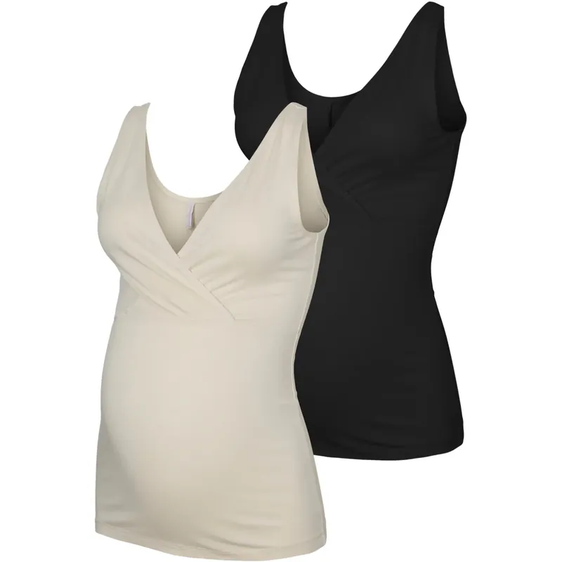 Utförsäljning Mama;licious Birch Black Mlhelena Crossy Sl Topp Jrs 2F 2-P
