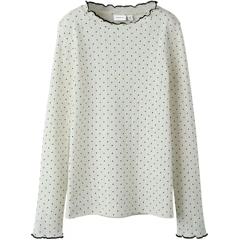Name It Cloud Dancer Nkftania Ls Slim Topp Kampanjpris