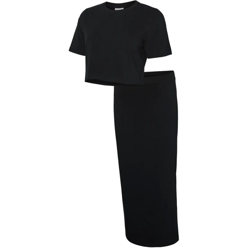 Mama;licious Black Mlkerrie Topp & Kjol Jrs Sett Noos Begränsat antal