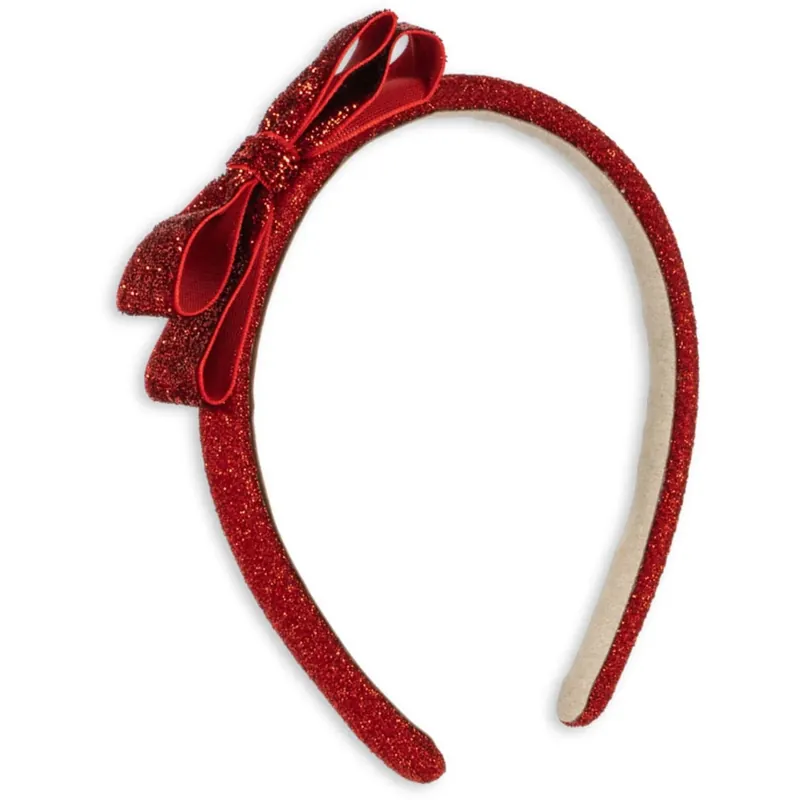 Konges Sløjd Red/Glitter Sammet Rosett Hairbrace Sänkt pris