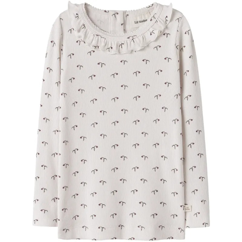 Lil‘Atelier Almost Mauve Tulip Nmfgago Kis Ls Slim Topp Lil I lager