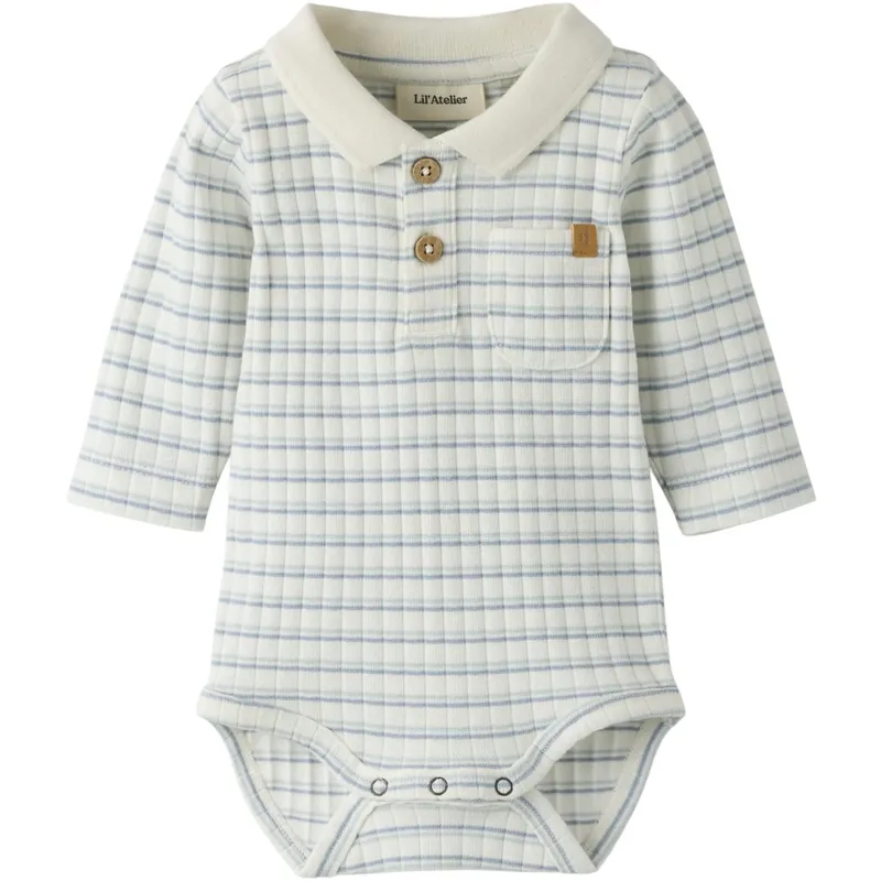 Lil‘Atelier Coconut Milk Dusty Blue Nbmhaldur Ls Slim Body Lil Beställ idag
