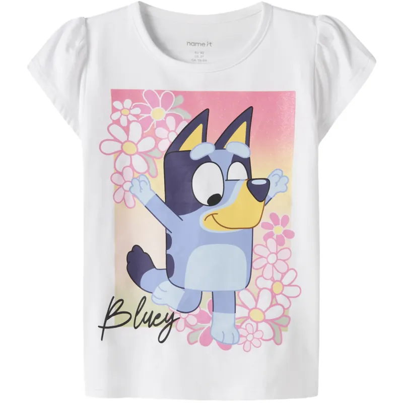 Name It Bright White Nmfmaka Bluey Ss Topp Sky Extra rabatt