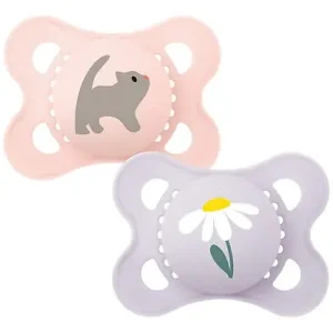 Säker betalning Mam Nappar - Original - 2-pack - 0-6 Mån. - Rosa/Ljuslila m. Try