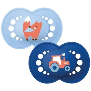 Beställ idag Mam Nappar - Original - 2-pack - 16-36 Mån. - Blå m. Tryck