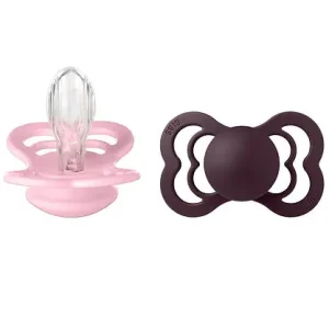 Begränsat antal BIBS Supreme+ Nappar - Stl. 2 - Symmetrisk - 2-pack - Baby Pink/