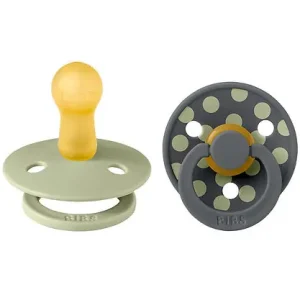 Begränsad tid BIBS Colour Nappar - Stl. 2 - Rund - 2-pack - Sage/Iron