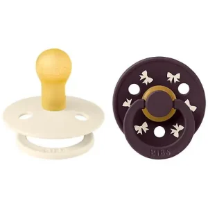 Snabb frakt BIBS Colour Nappar - Stl. 1 - 2-pack - Holiday Bow - Ivory/Plum