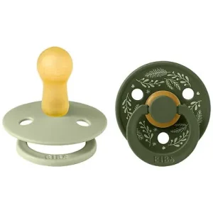 Begränsad tid BIBS Colour Nappar - Stl. 2 - Rund - 2-pack - Leaf - Sage/Hunter