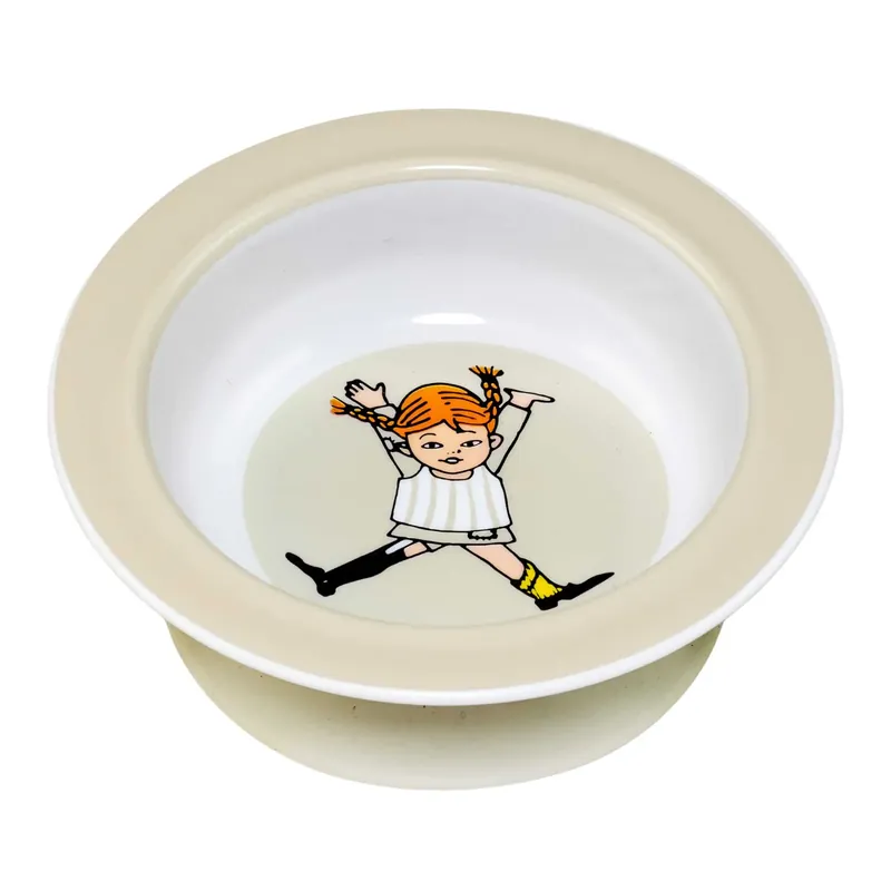 Begränsat erbjudande Rättstart Tallrik, Sugkopp, Pippi cirkus, Beige