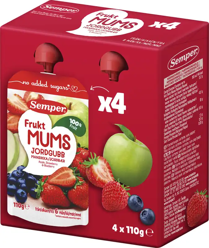 Fruktmums Jordgubb 6 månader 4-pack Köp nu