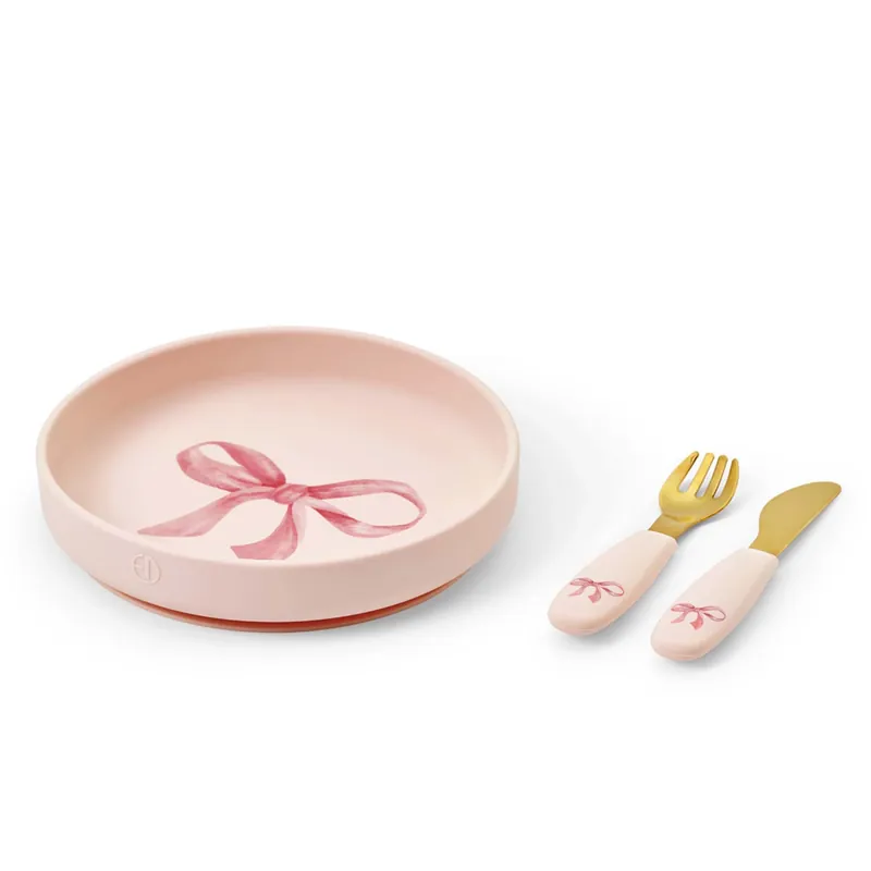 Silikontallriks Set Rosy Bow Outlet