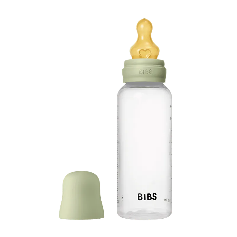 Baby Bottle Round Latex 270 ml Medium Flow - Sage Billig