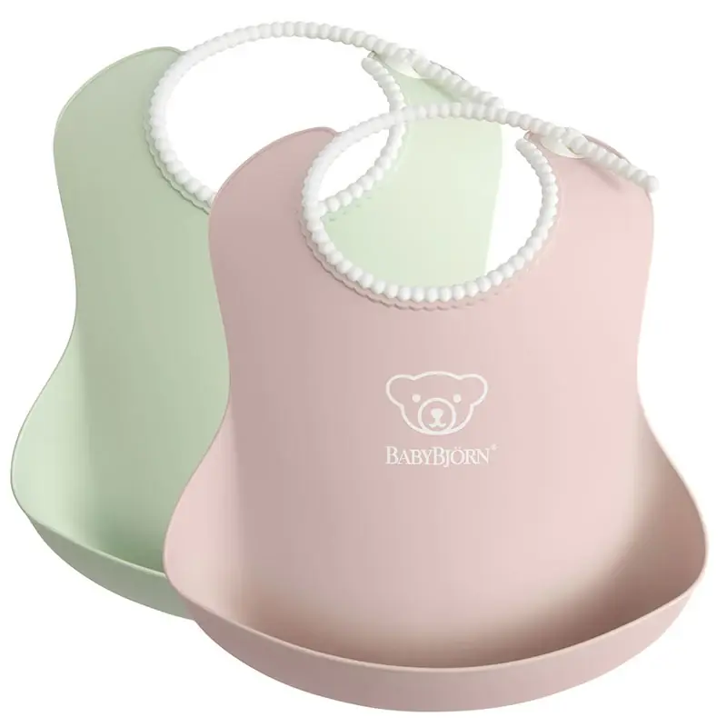 Begränsat antal Haklapp 2-pack Blekgrön/Blekrosa