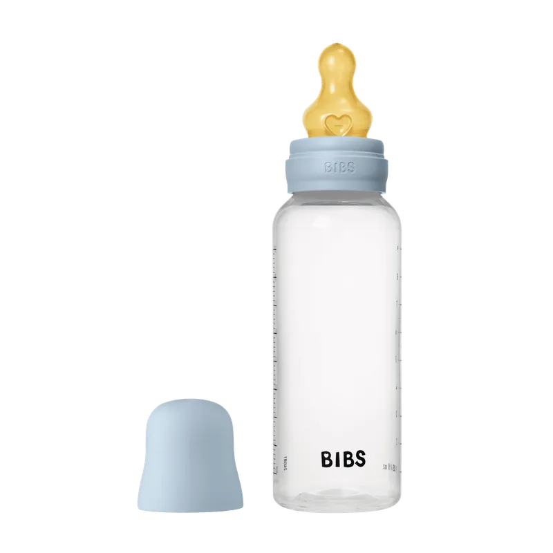 Baby Bottle Round Latex 270 ml Medium Flow Baby Blue Fynd