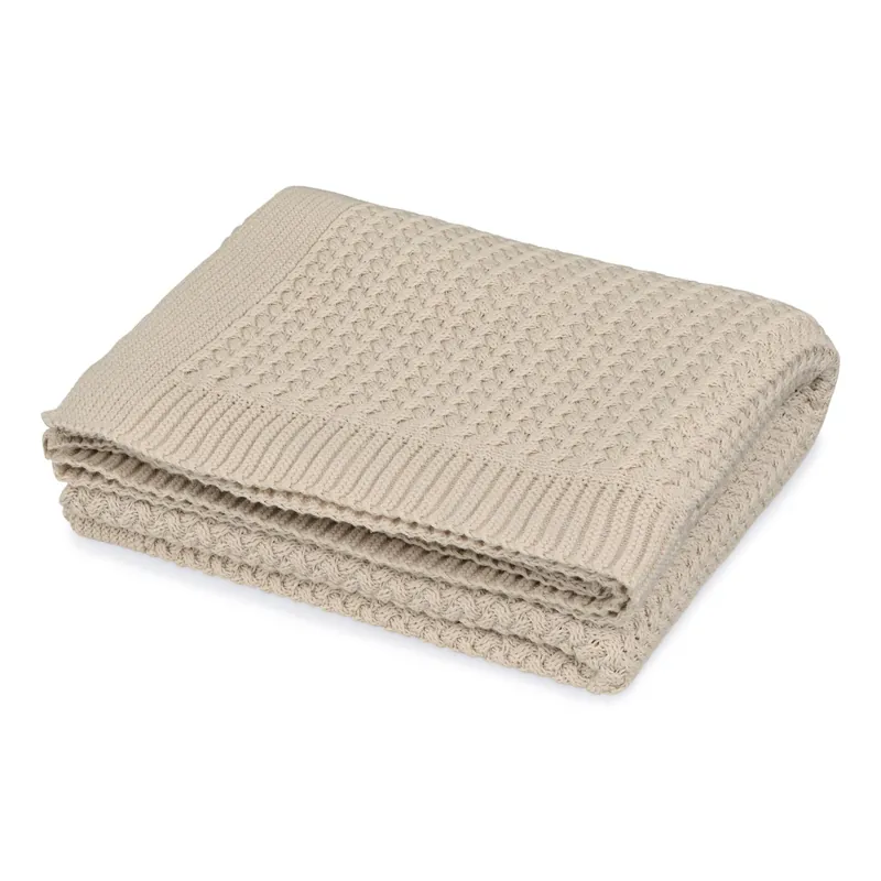 Stickad babyfilt Harper Latte Expressleverans