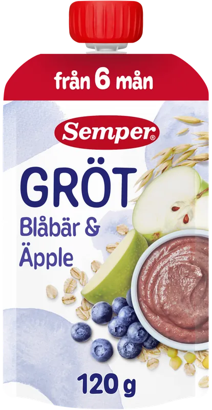 Snabb leverans Grötklämmis Blåbär & Äpple 120g