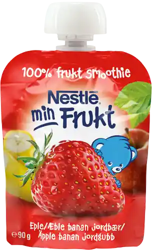 Min frukt äpple banan & jordgubb 6 månader 90 g Rabatter