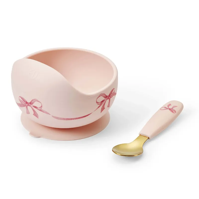 Nyhet Silikonskål Set Rosy Bow