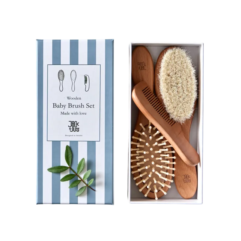 Wooden Hairbrush Set Premium