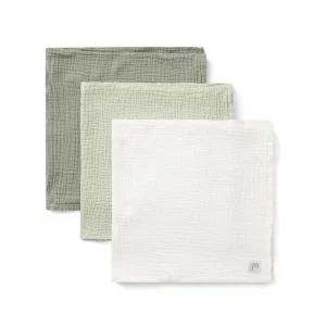 3-pack Muslin squares Green/White 60x60 cm Nedsatt pris