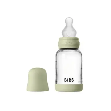 Glass Baby Bottle Round Silicone Slow Flow Sage 120 ml Beställ nu