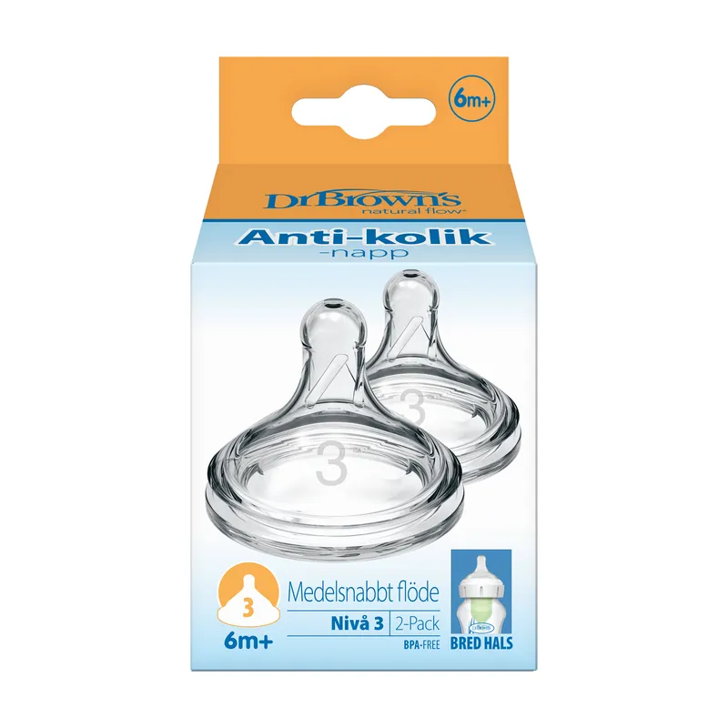 Nyhet Level 3 Wide-Neck Silicone Options + Nipple 2-pack