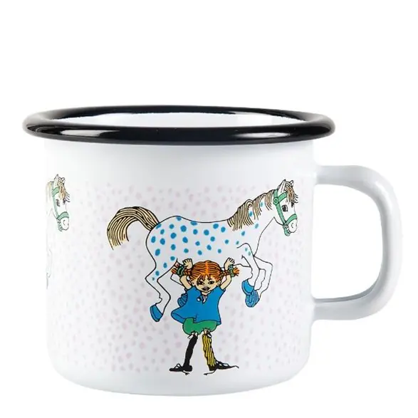 Utförsäljning Muurla Mugg emalj 2,5 dl, Pippi & Lilla Gubben
