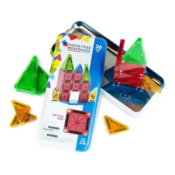MagnaTiles MicroMAGS Travel Tin Case, 26 pcs Lägg i varukorgen