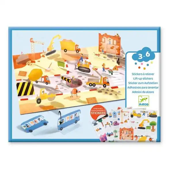 Outlet Djeco Lift-up stickers, vehicles