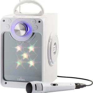 Trygg betalning Karaokemaskin m. bluetooth + ljus – Vit