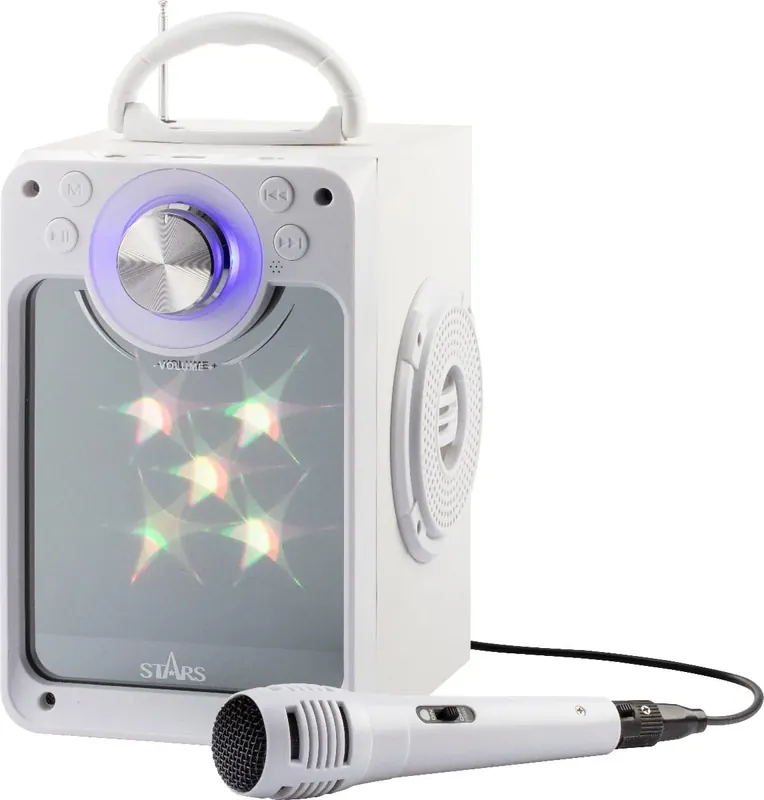 Trygg betalning Karaokemaskin m. bluetooth + ljus – Vit