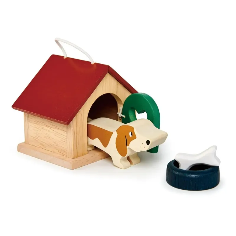Dockhus, tillbehör - Hundkoja med hund prisnedsättning