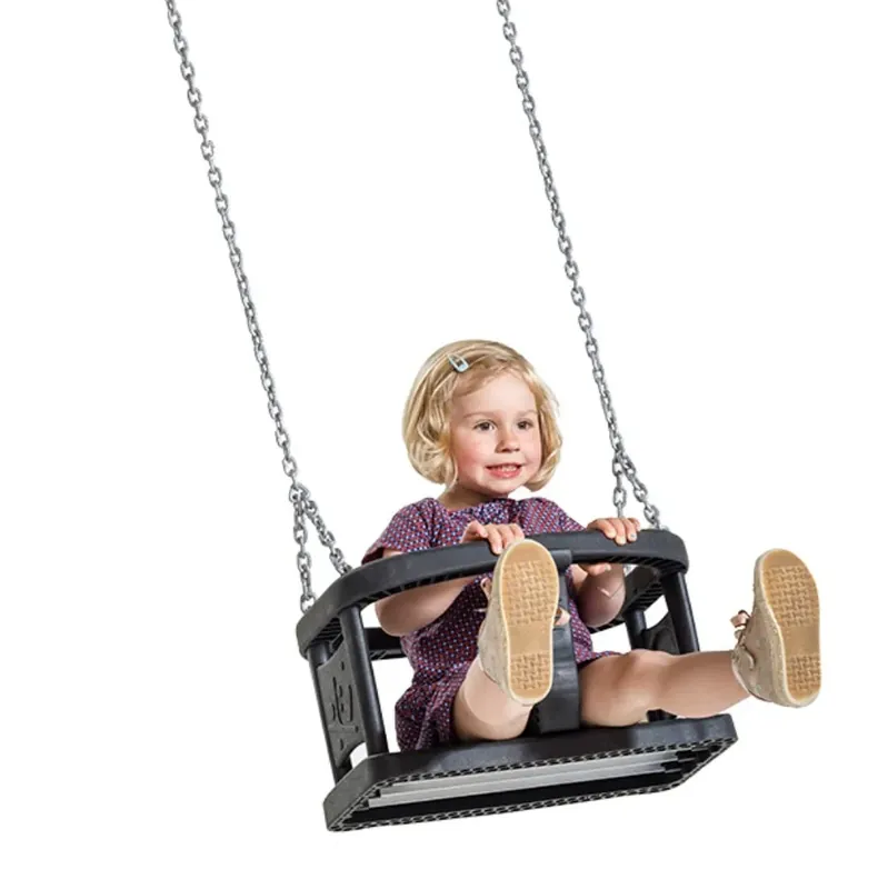 Trygg betalning Gunga - Babygunga med gummisits - Svart
